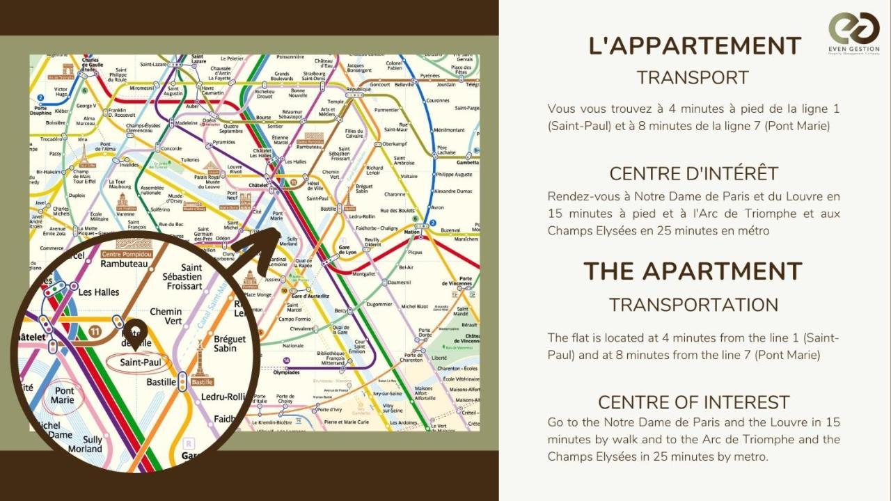 New&Renovated Cosy Flat In The Marais !!! 4Pers Leilighet Paris Eksteriør bilde